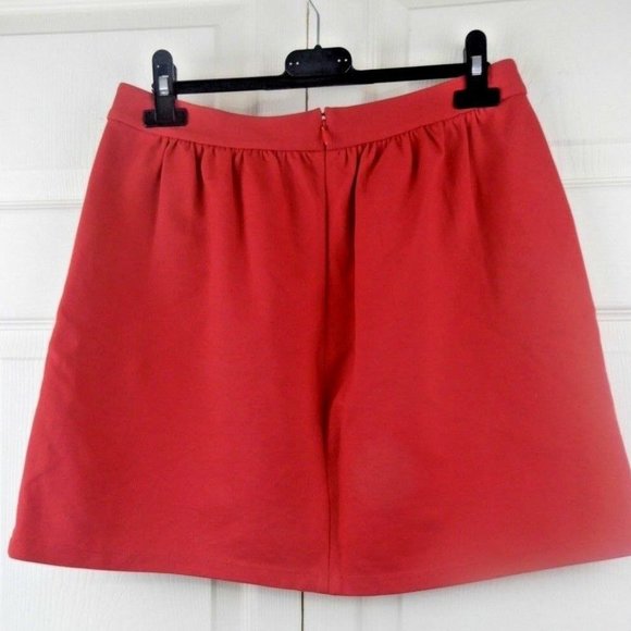 J. Crew Skirts J Crew Womens Red Skirt Button Zip Back Nwot Poshmark